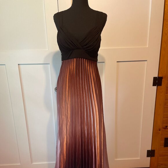 VTG Betsy & Adam Maxi Dress Pleated Ombre Sz 10 - Picture 1 of 9